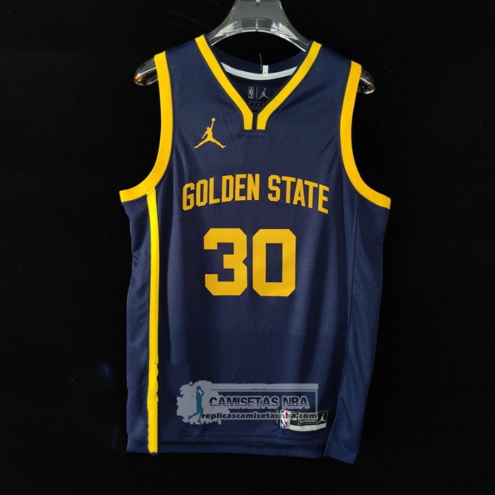 Camiseta Golden State Warriors Stephen Curry NO 30 Statement 2022-23 Azul